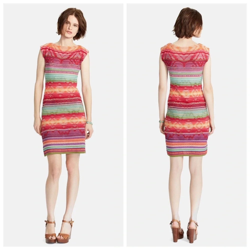 Ralph Lauren Linen & Cotton Cap Sleeve Dress - Picture 2 of 11